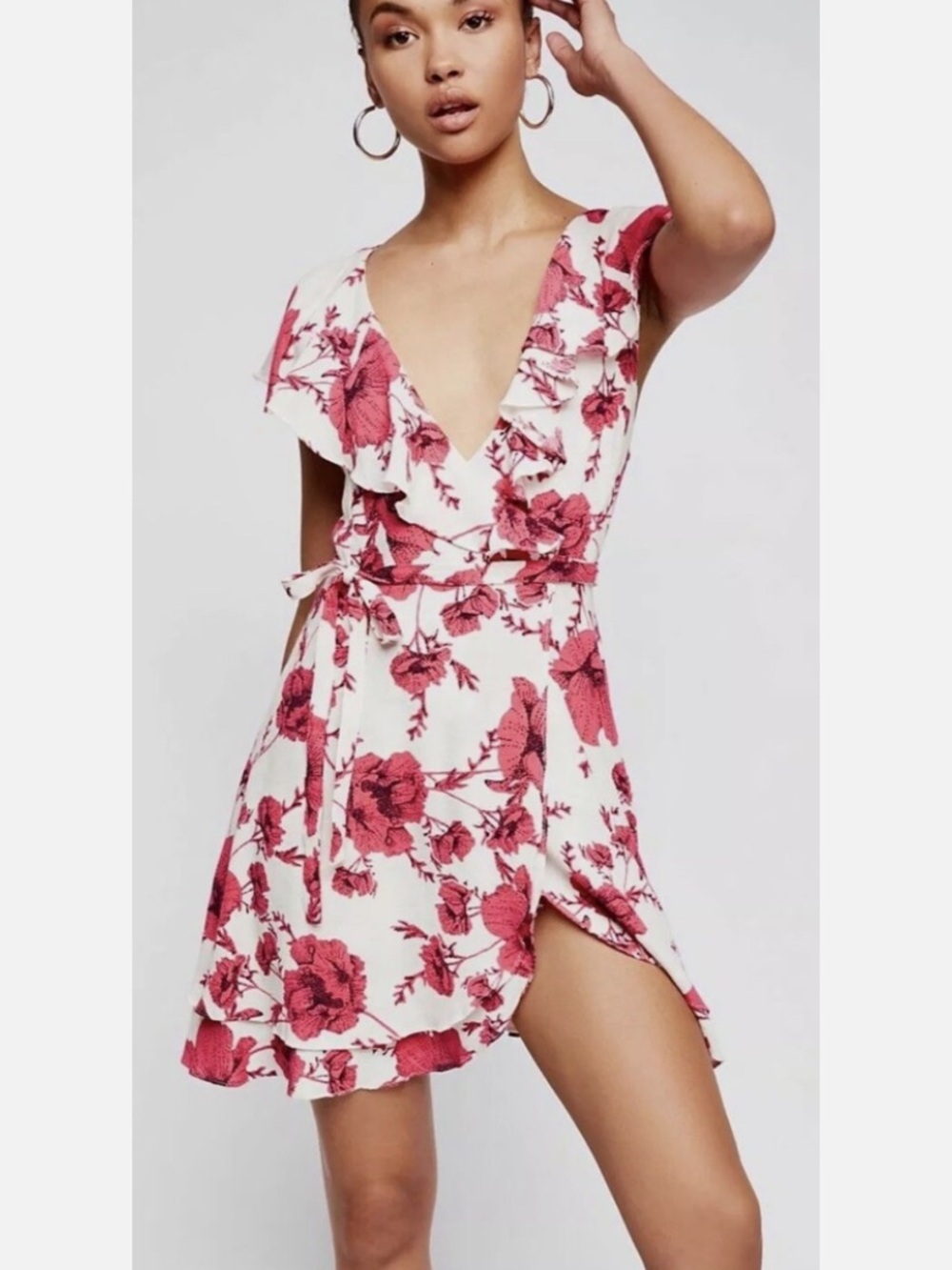 Free People Floral Mini Dress Flirty Feminine Date Night Size Medium